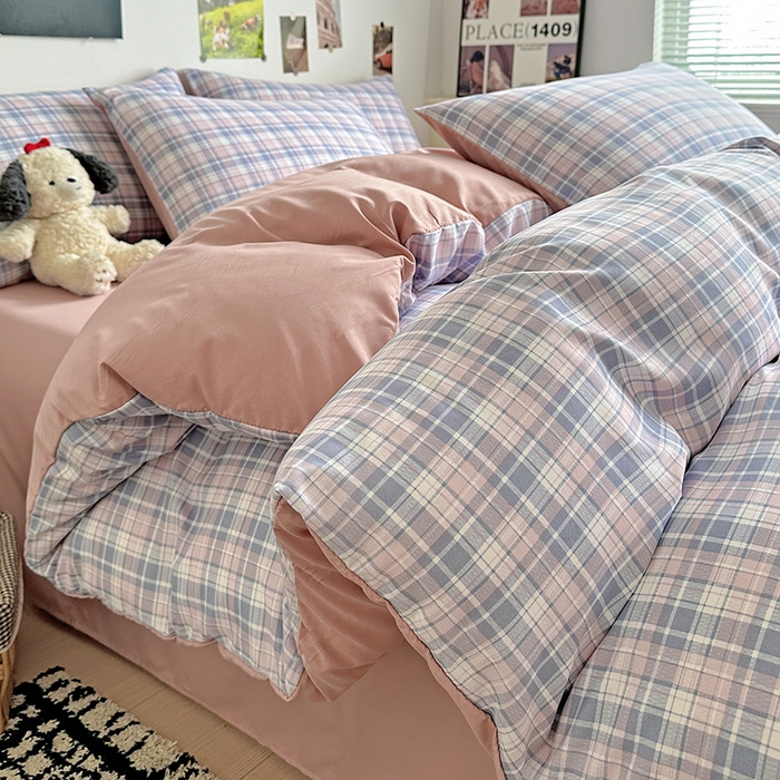 91家纺网 家纺一手货源 找家纺 新印象 2025新款ins博主风亲肤棉四件套-无印风 芝加哥