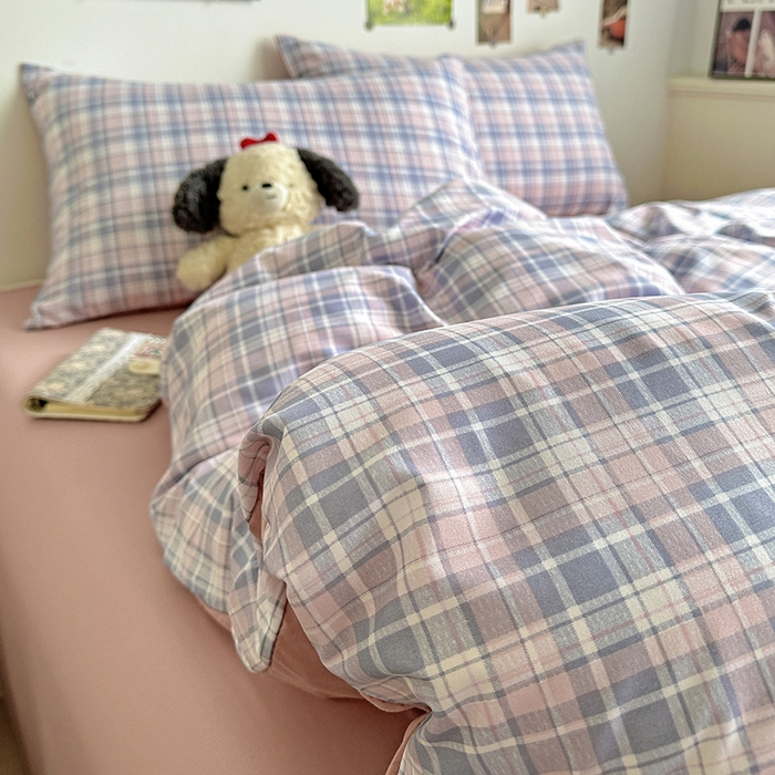 91家纺网 家纺一手货源 找家纺 新印象 2025新款ins博主风亲肤棉四件套-无印风 芝加哥