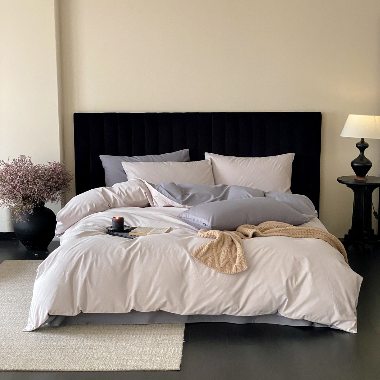 91家纺网 家纺一手货源 找家纺 玉宇阁家居 2025秋冬新品60s色织全棉纯棉磨毛大提花四件套-简约款 海芋颂语-海芋