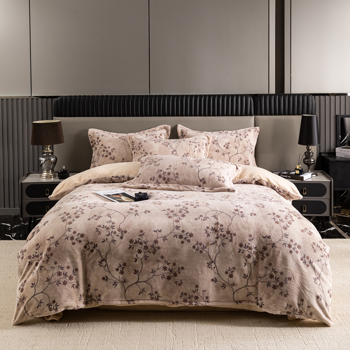 91家纺网 家纺一手货源 找家纺 （总）锦罗绣 2025新款全消光兔绒300克牛奶绒四件套