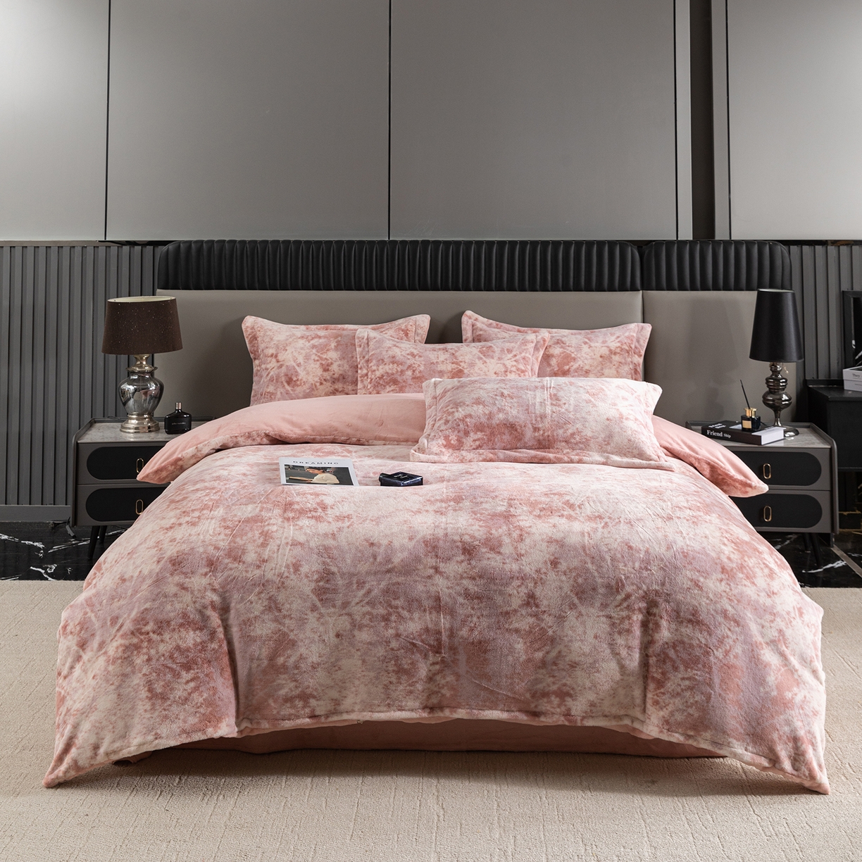 91家纺网 家纺一手货源 找家纺 （总）锦罗绣 2025新款全消光兔绒300克牛奶绒四件套