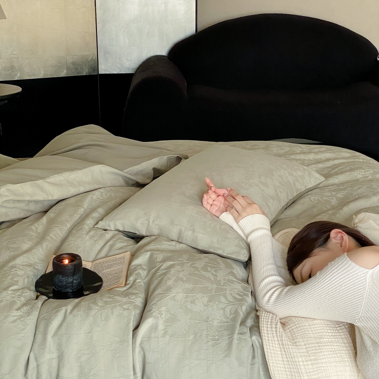 91家纺网 家纺一手货源 找家纺 玉宇阁家居 2025秋冬新品60s色织全棉纯棉磨毛大提花四件套-简约款 山与叁山