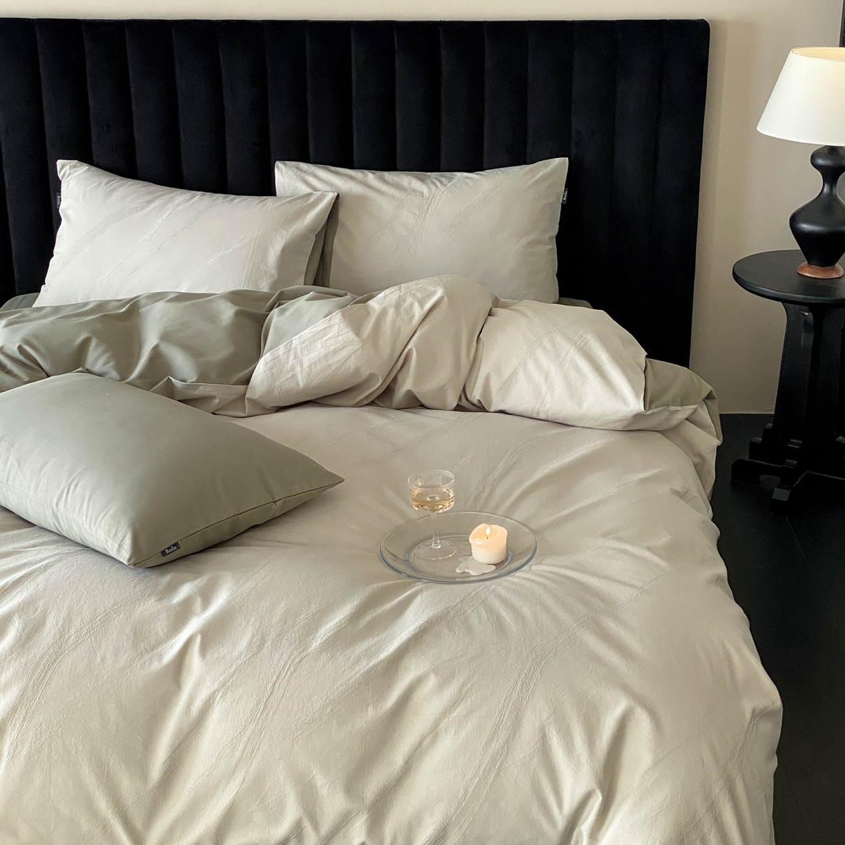 91家纺网 家纺一手货源 找家纺 玉宇阁家居 2025秋冬新品60s色织全棉纯棉磨毛大提花四件套-简约款 松间云华-松间