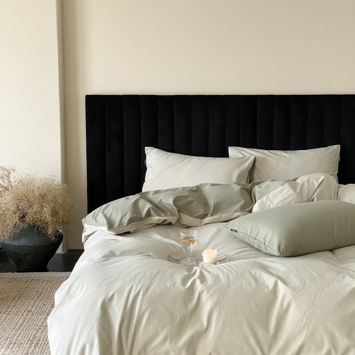 91家纺网 家纺一手货源 找家纺 玉宇阁家居 2025秋冬新品60s色织全棉纯棉磨毛大提花四件套-简约款 松间云华-松间