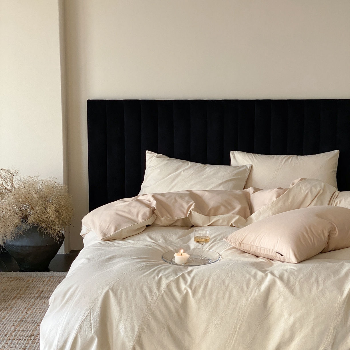 91家纺网 家纺一手货源 找家纺 玉宇阁家居 2025秋冬新品60s色织全棉纯棉磨毛大提花四件套-简约款 松间云华-云华