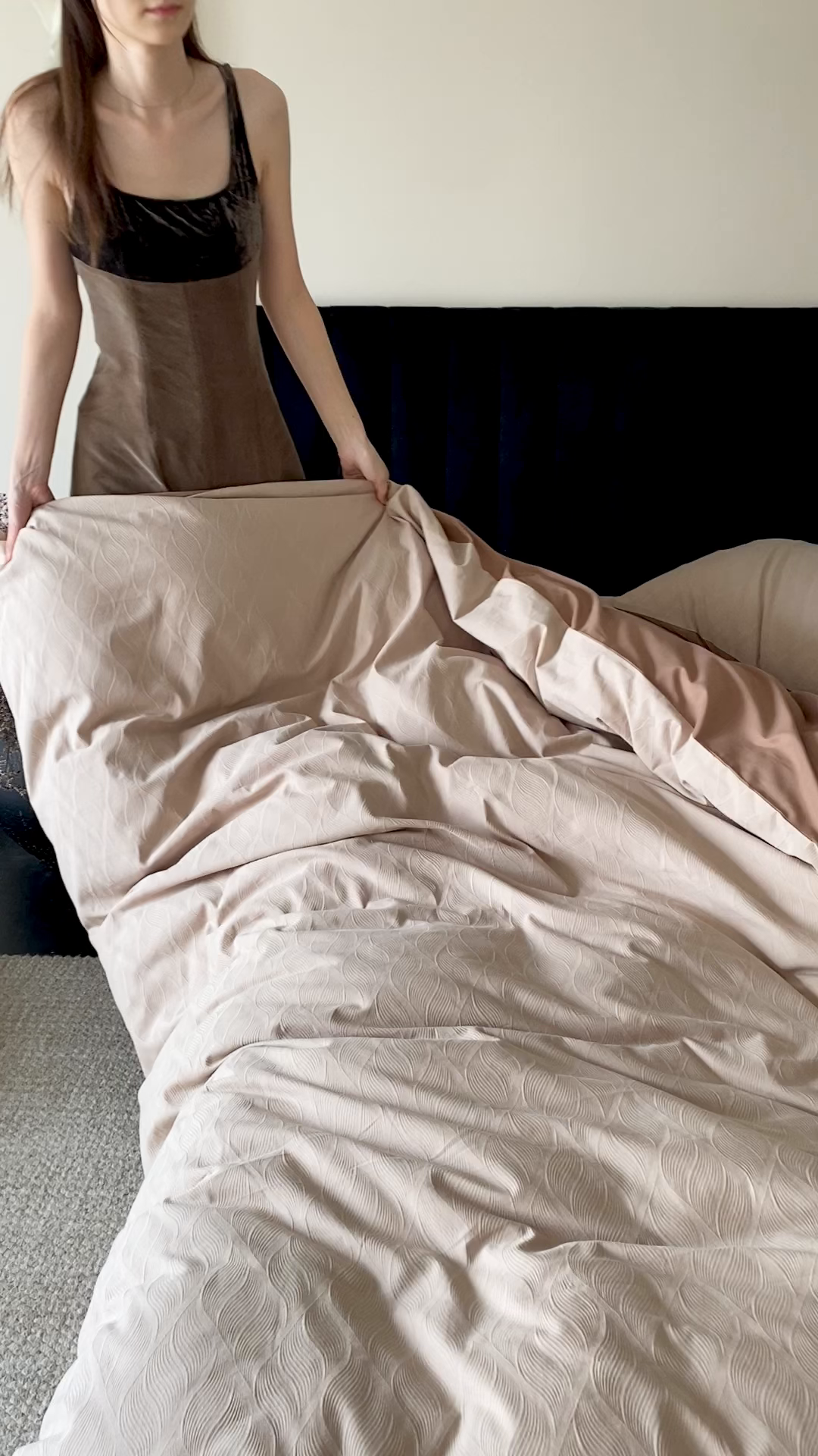 91家纺网 家纺一手货源 找家纺 玉宇阁家居 2025秋冬新品60s色织全棉纯棉磨毛大提花四件套-简约款 云玺-落日熔金