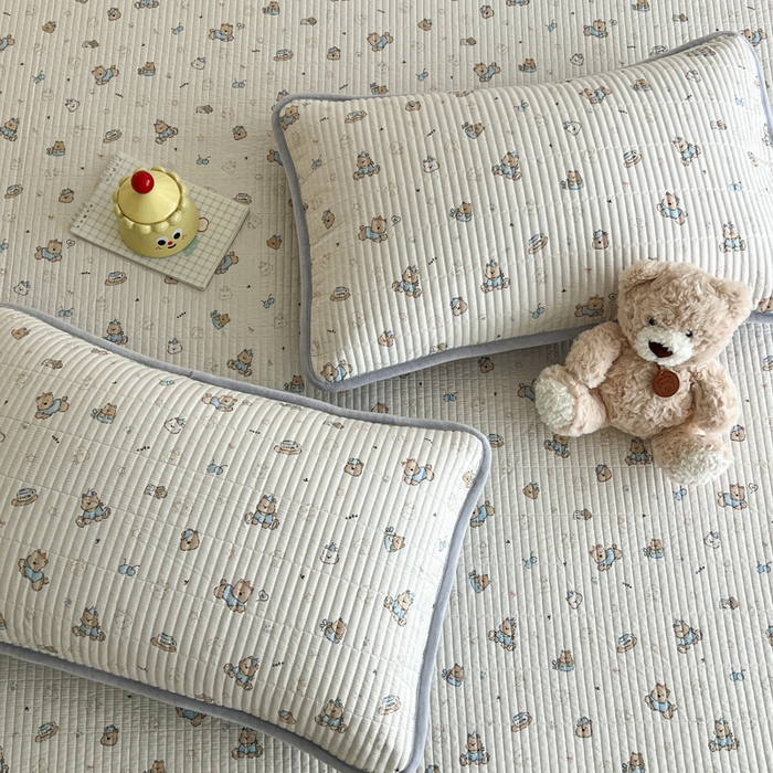 91家纺网 家纺一手货源 找家纺 茉夕家纺 2025新款跑量款暖绒纯棉印花水洗床盖 床盖单件 咖啡狗