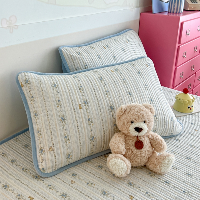 91家纺网 家纺一手货源 找家纺 茉夕家纺 2025新款跑量款暖绒纯棉印花水洗床盖 床盖单件 茶茶兔