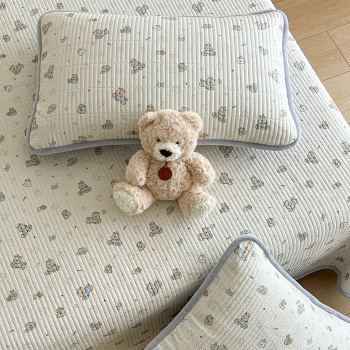 91家纺网 家纺一手货源 找家纺 茉夕家纺 2025新款跑量款暖绒纯棉印花水洗床盖 床盖单件 咖啡狗