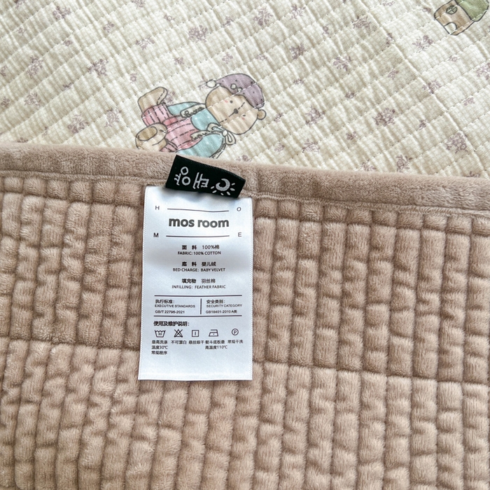 91家纺网 家纺一手货源 找家纺 茉夕家纺 2025新款跑量款暖绒纯棉印花水洗床盖 床盖单件 花园熊宝