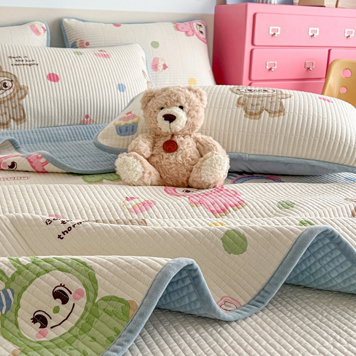 91家纺网 家纺一手货源 找家纺 茉夕家纺 2025新款跑量款暖绒纯棉印花水洗床盖 床盖单件 彩萌布布