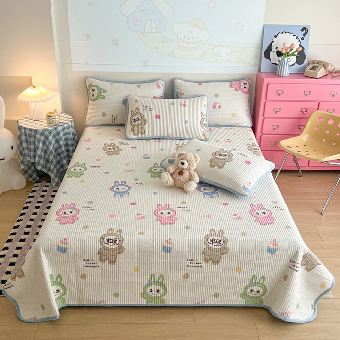 91家纺网 家纺一手货源 找家纺 茉夕家纺 2025新款跑量款暖绒纯棉印花水洗床盖 床盖单件 彩萌布布