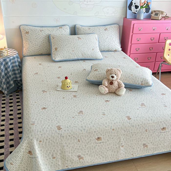 91家纺网 家纺一手货源 找家纺 茉夕家纺 2025新款跑量款暖绒纯棉印花水洗床盖 床盖单件 冬眠