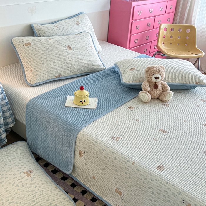 91家纺网 家纺一手货源 找家纺 茉夕家纺 2025新款跑量款暖绒纯棉印花水洗床盖 床盖单件 冬眠