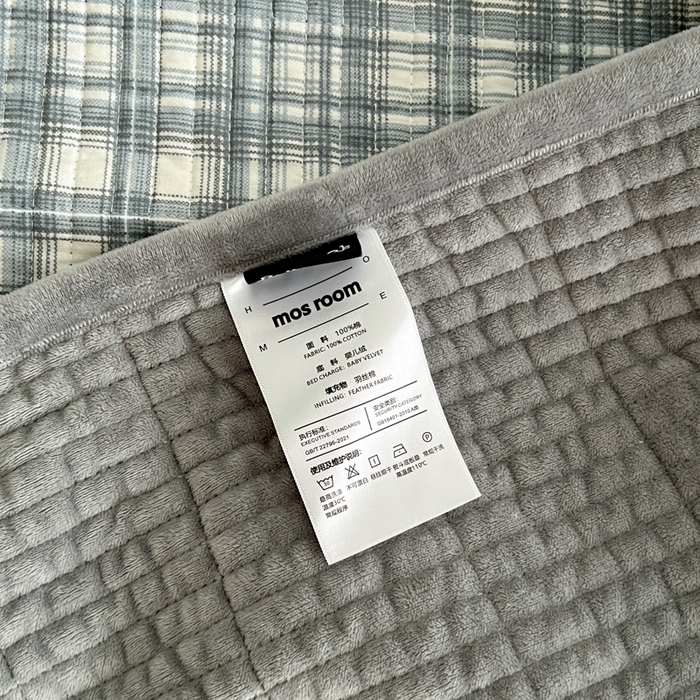 91家纺网 家纺一手货源 找家纺 茉夕家纺 2025新款跑量款暖绒纯棉印花水洗床盖 床盖单件 可可蓝格