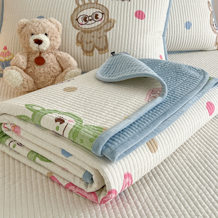 91家纺网 家纺一手货源 找家纺 茉夕家纺 2025新款跑量款暖绒纯棉印花水洗床盖 床盖单件 彩萌布布