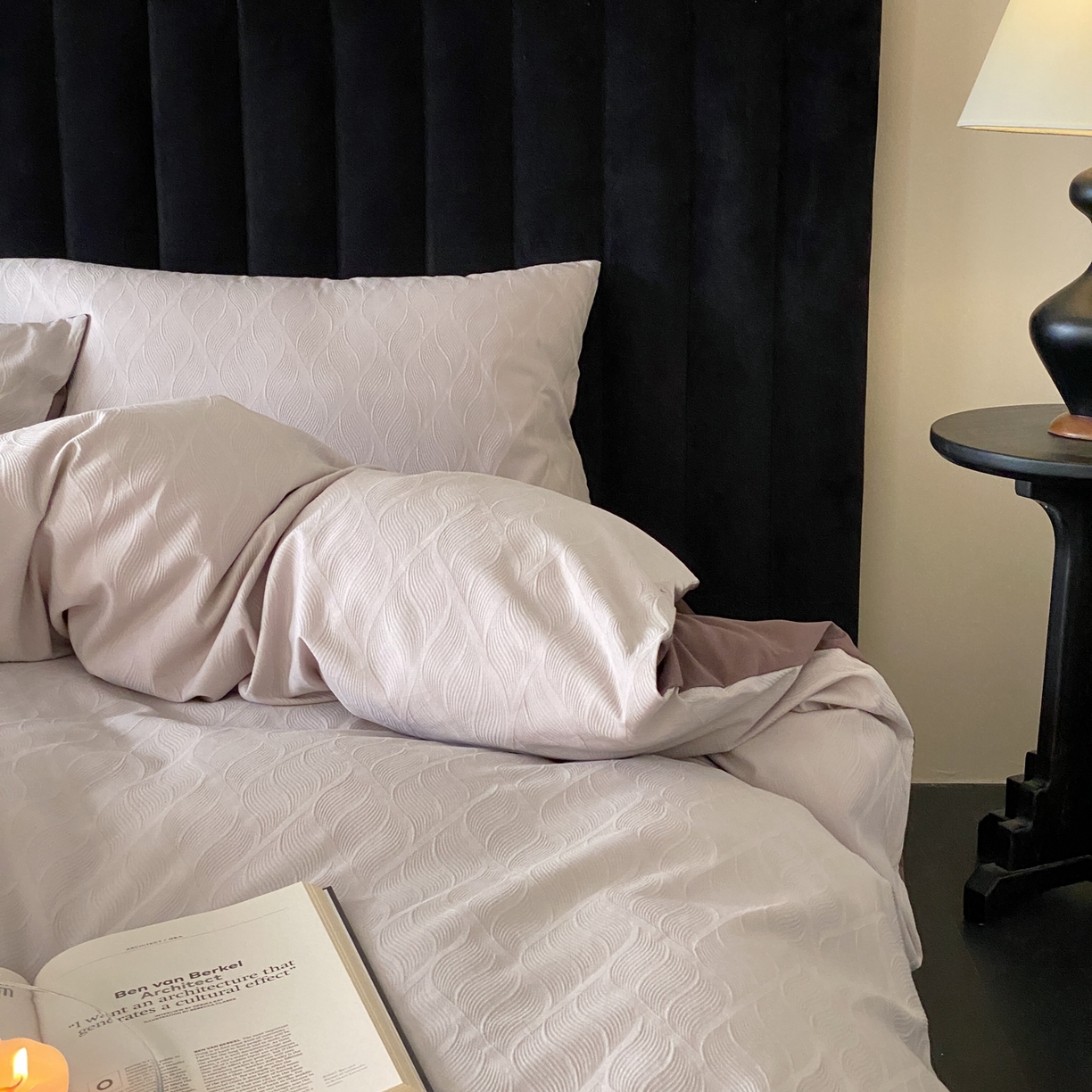 91家纺网 家纺一手货源 找家纺 玉宇阁家居 2025秋冬新品60s色织全棉纯棉磨毛大提花四件套-简约款 云玺-月见苏梅