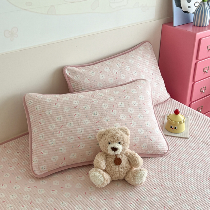 91家纺网 家纺一手货源 找家纺 茉夕家纺 2025新款跑量款暖绒纯棉印花水洗单枕套 枕套单件 兔美美