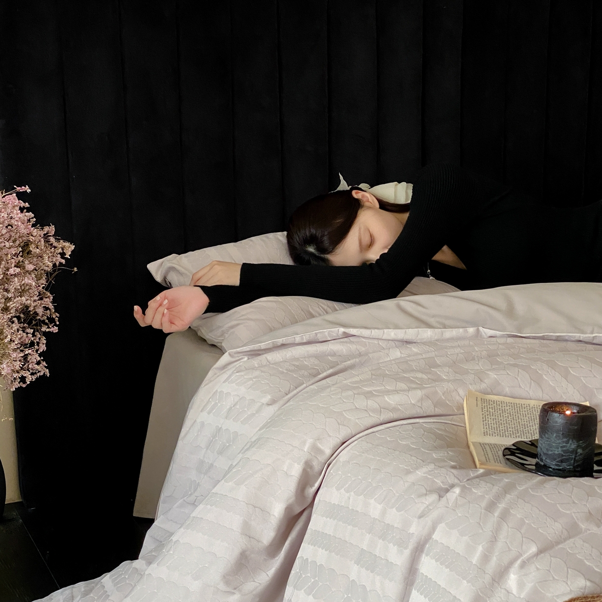 玉宇阁家居 2025秋冬新品60s色织全棉纯棉磨毛大提花四件套-简约款 云与海