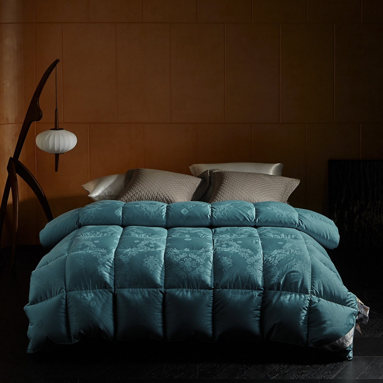 91家纺网 家纺一手货源 找家纺 （总）暖羽屋羽绒馆 2025新款带质检报告 95白鹅绒60s提花纯棉羽绒被子 双层加厚冬被