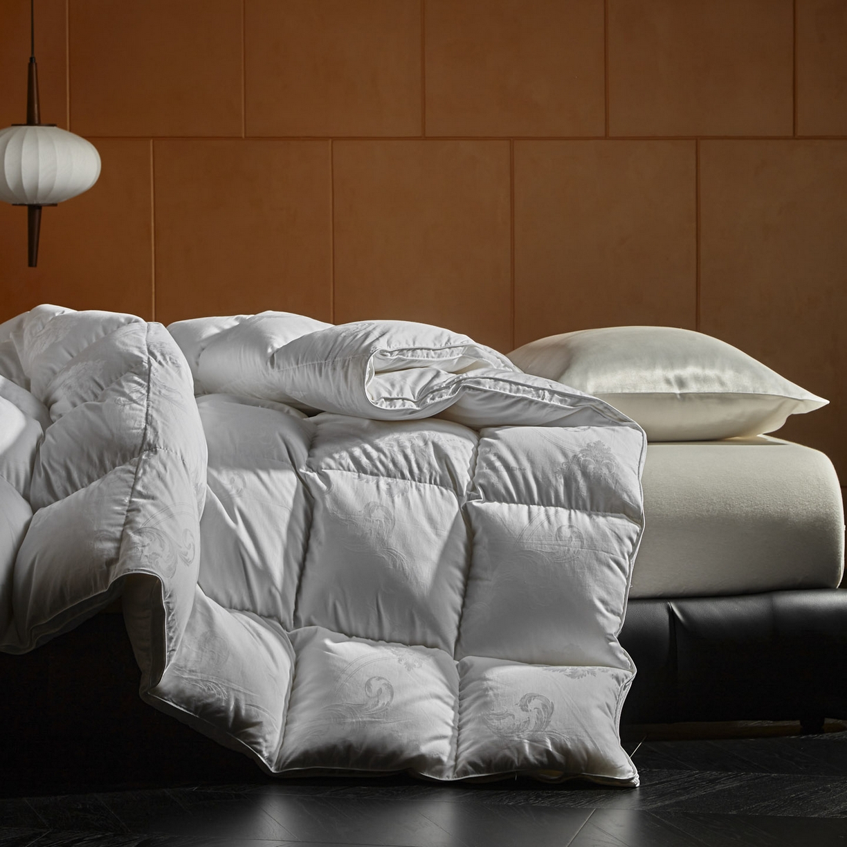 91家纺网 家纺一手货源 找家纺 （总）暖羽屋羽绒馆 2025新款带质检报告 95白鹅绒60s提花纯棉羽绒被子 双层加厚冬被