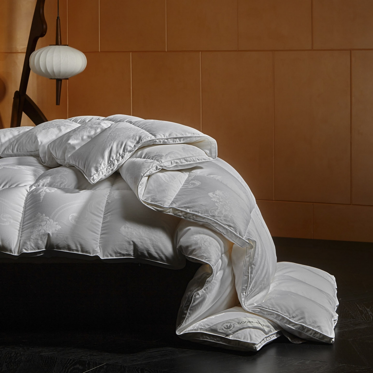 91家纺网 家纺一手货源 找家纺 （总）暖羽屋羽绒馆 2025新款带质检报告 95白鹅绒60s提花纯棉羽绒被子 双层加厚冬被