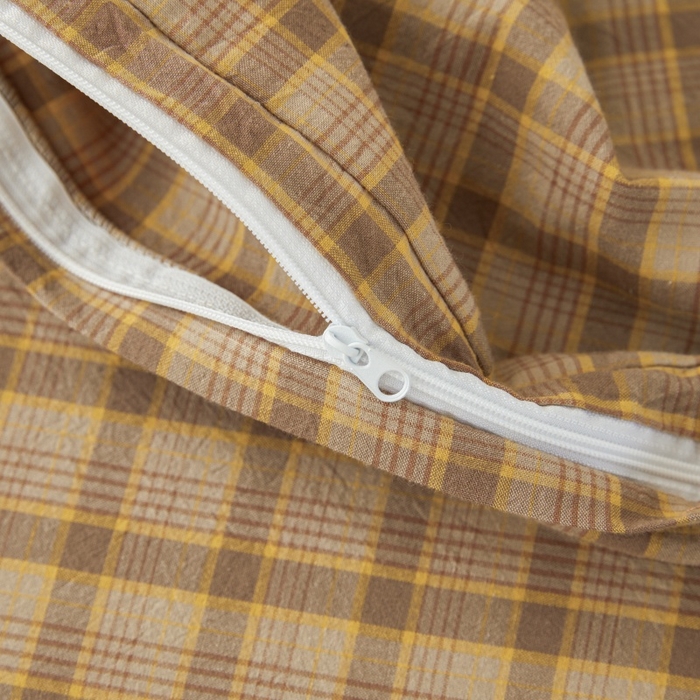 91家纺网 家纺一手货源 找家纺 缦彩2025新款水洗棉枕套 艾米-咖