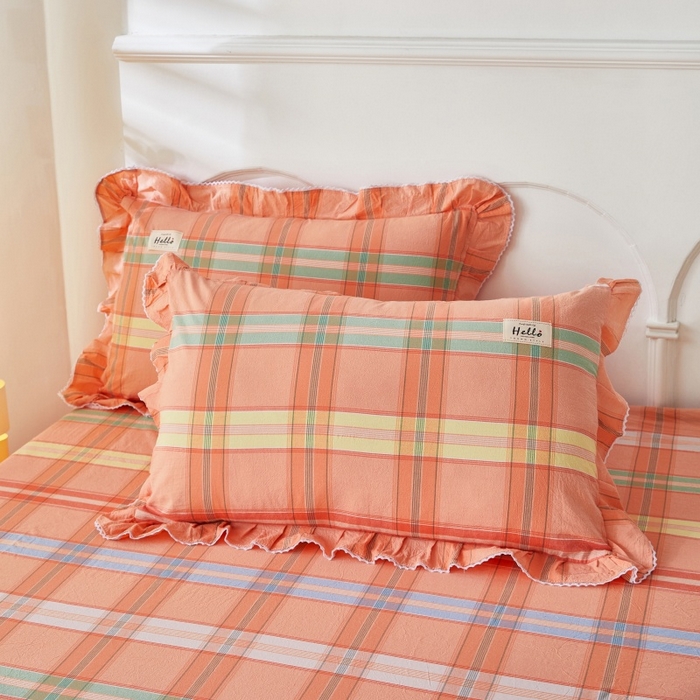 缦彩2025新款水洗棉枕套 多芬桔