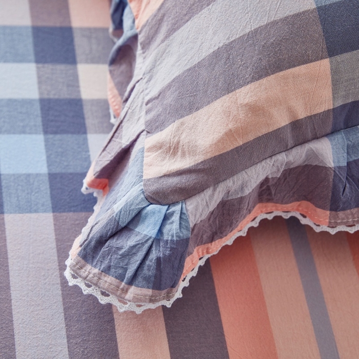 91家纺网 家纺一手货源 找家纺 缦彩2025新款水洗棉枕套 欧风粉