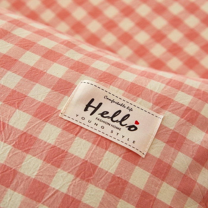 91家纺网 家纺一手货源 找家纺 缦彩2025新款水洗棉枕套 深情桔