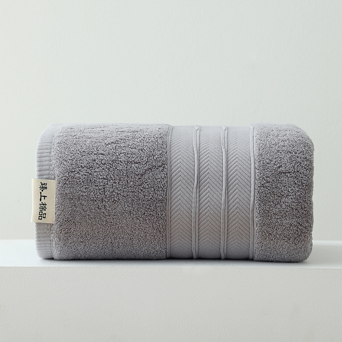 91家纺网 家纺一手货源 找家纺 朴尔家纺-毛巾被 2025新款32股全棉纯棉精织缎档维斯克加厚加大浴巾 维斯克加厚加大浴巾-大象灰 90x180cm浴巾