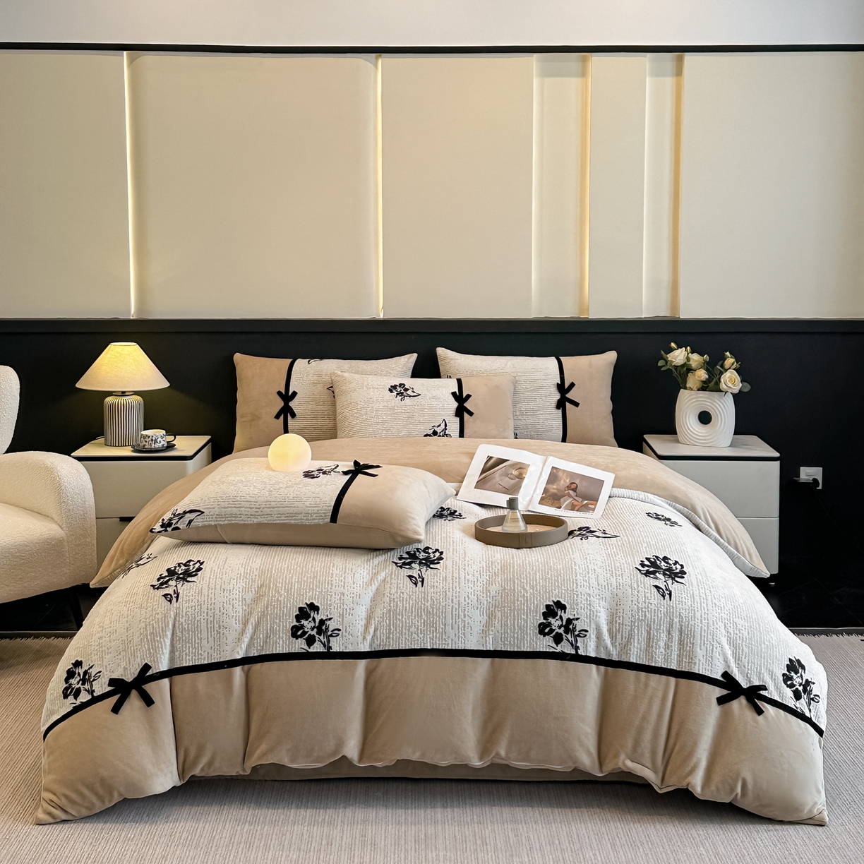 91家纺网 家纺一手货源 找家纺 （总）凯美家居 2025新款水洗真丝蕾丝刺绣四件套