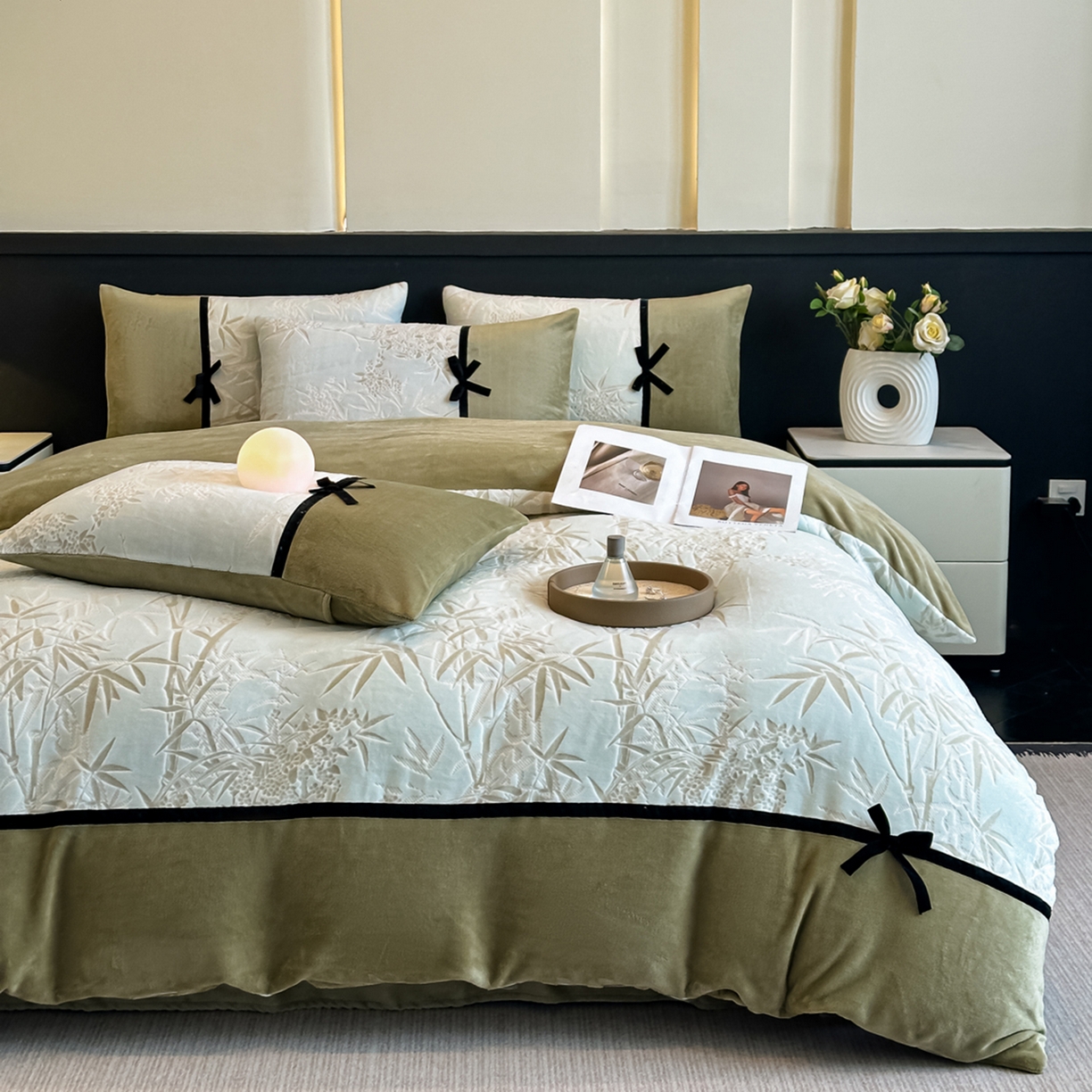 91家纺网 家纺一手货源 找家纺 凯美家居 2025新款A类雕花牛奶绒四件套-美拉德系列 雅致