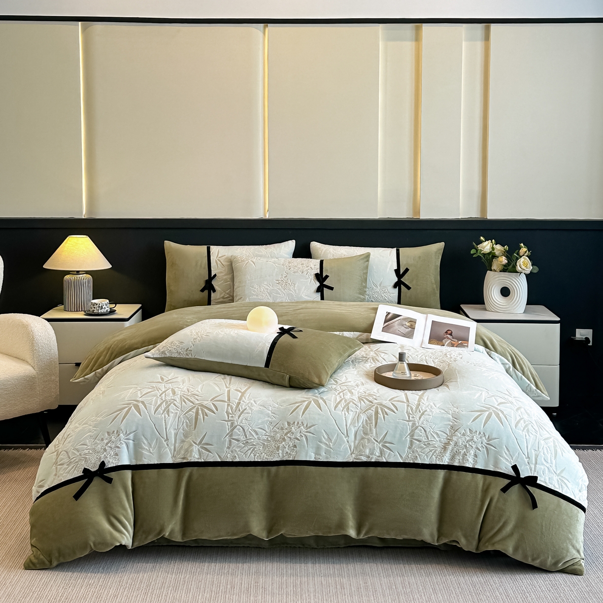 凯美家居 2025新款A类雕花牛奶绒四件套-美拉德系列 雅致