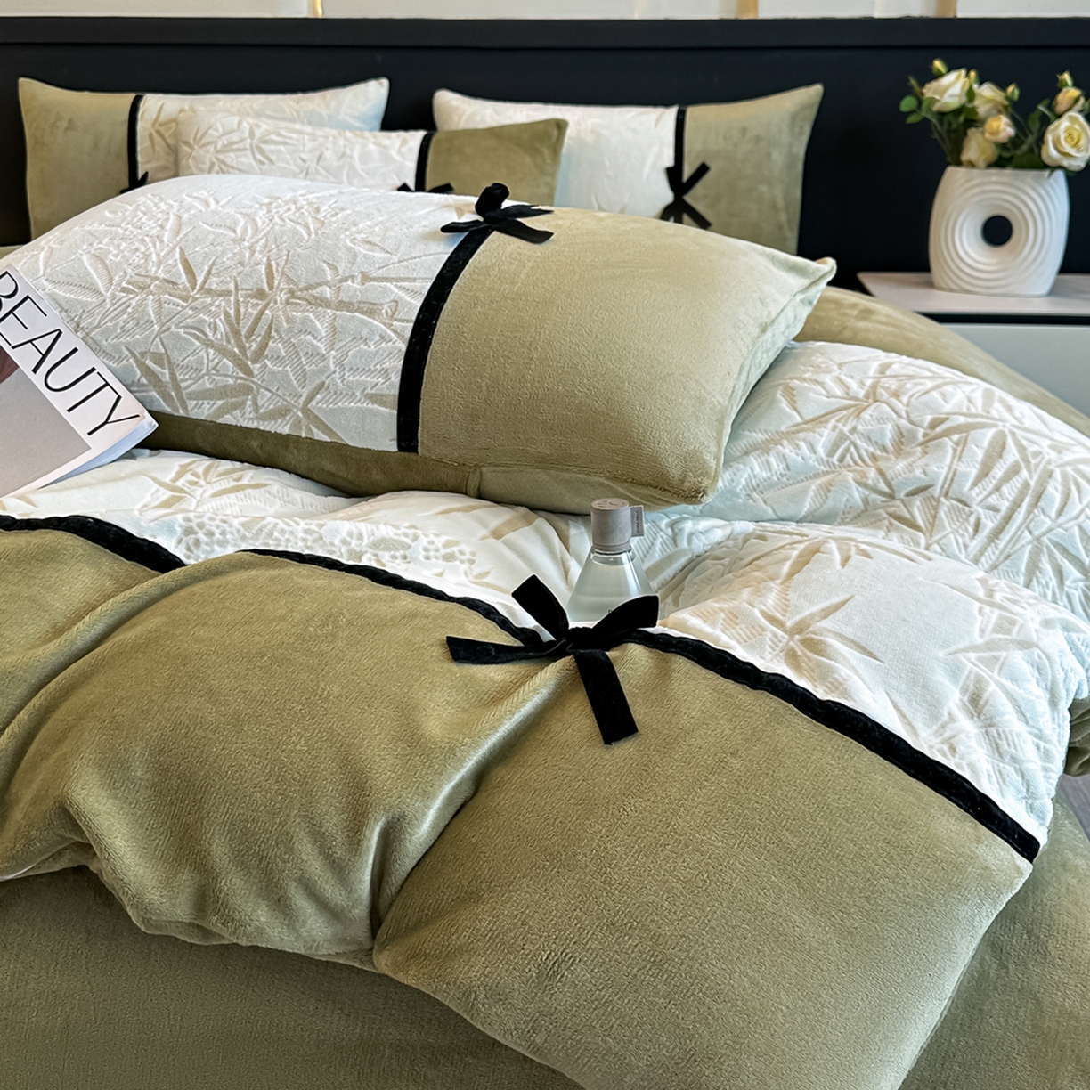 91家纺网 家纺一手货源 找家纺 凯美家居 2025新款A类雕花牛奶绒四件套-美拉德系列 雅致