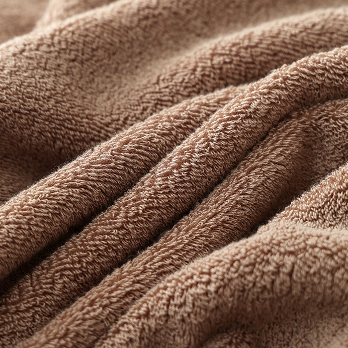 91家纺网 家纺一手货源 找家纺 朴尔家纺-毛巾被 2025新款32股全棉纯棉精织缎档维斯克加厚加大浴巾 维斯克加厚加大浴巾-摩卡咖 90x180cm浴巾