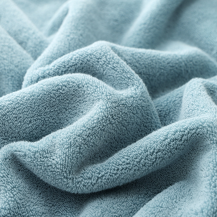 91家纺网 家纺一手货源 找家纺 朴尔家纺-毛巾被 2025新款32股全棉纯棉精织缎档维斯克加厚加大浴巾 维斯克加厚加大浴巾-水雾蓝 90x180cm浴巾