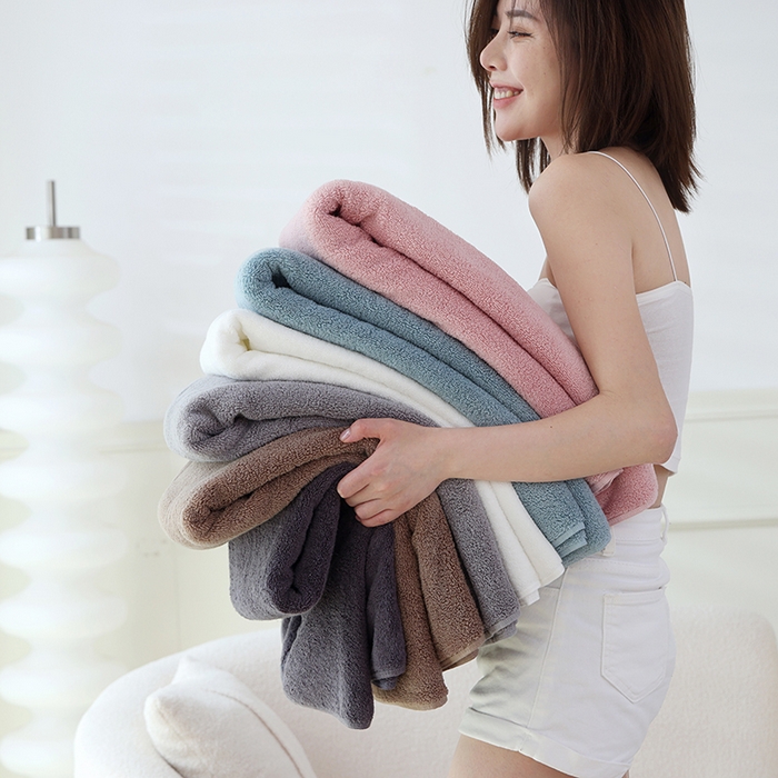 91家纺网 家纺一手货源 找家纺 朴尔家纺-毛巾被 2025新款32股全棉纯棉精织缎档维斯克加厚加大浴巾 组合图仅供展示不可下单 90x180cm浴巾