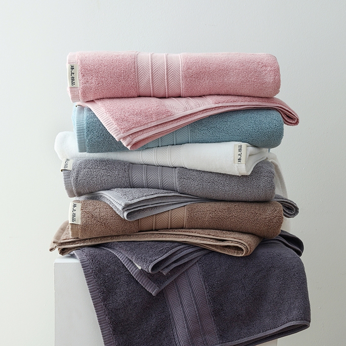 91家纺网 家纺一手货源 找家纺 朴尔家纺-毛巾被 2025新款32股全棉纯棉精织缎档维斯克加厚加大浴巾 组合图仅供展示不可下单 90x180cm浴巾