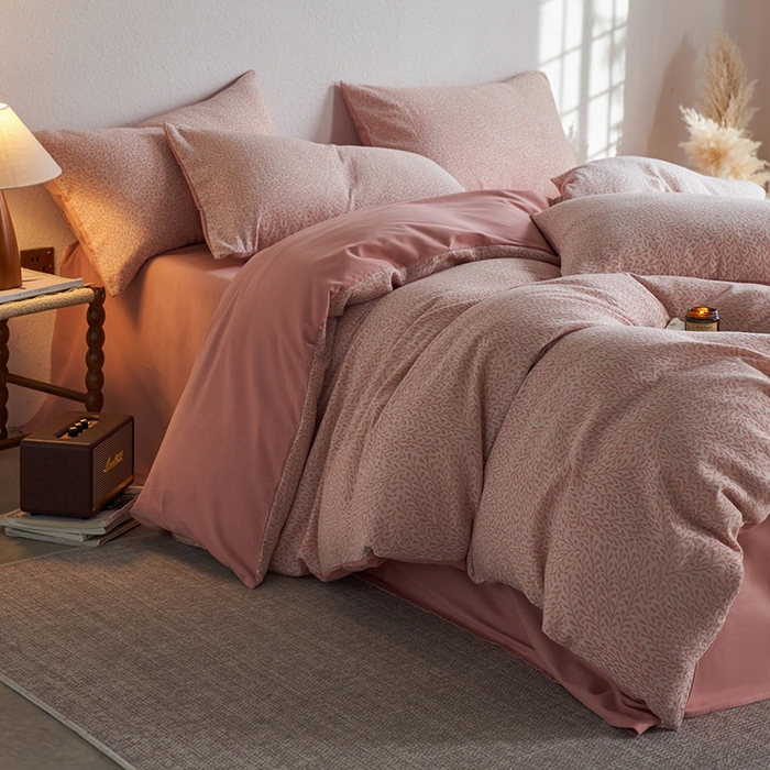 91家纺网 家纺一手货源 找家纺 （总）千朵森 2025新款全棉纯棉色织提花磨毛四件套-秋思