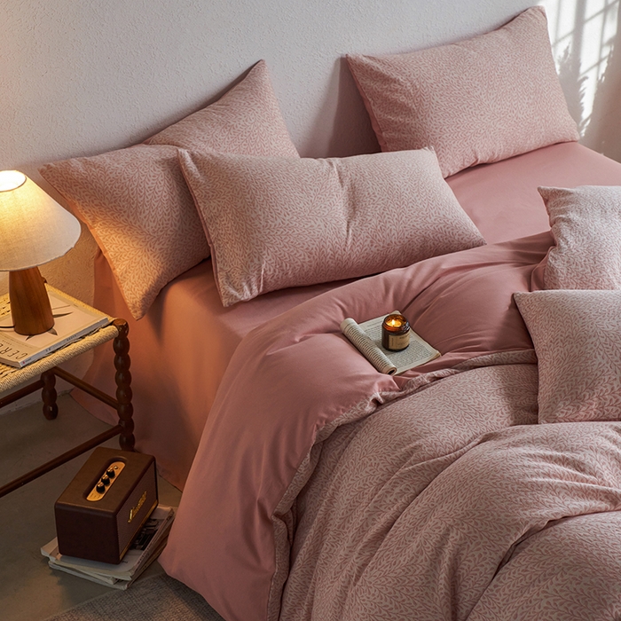 91家纺网 家纺一手货源 找家纺 （总）千朵森 2025新款全棉纯棉色织提花磨毛四件套-秋思