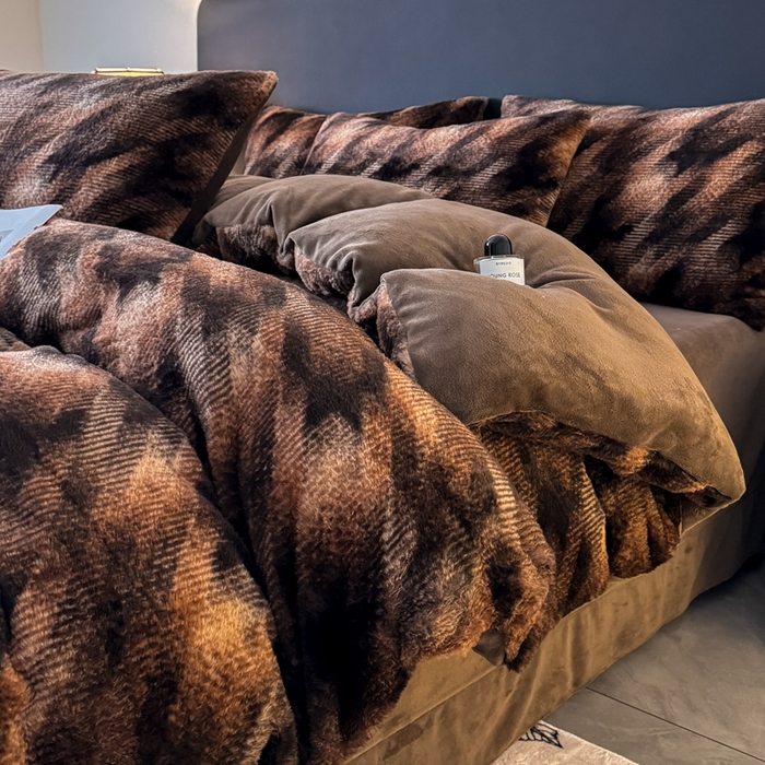 91家纺网 家纺一手货源 找家纺 （总）赛丽雅 2025新款高克重兔毛绒兔兔绒牛奶绒四件套