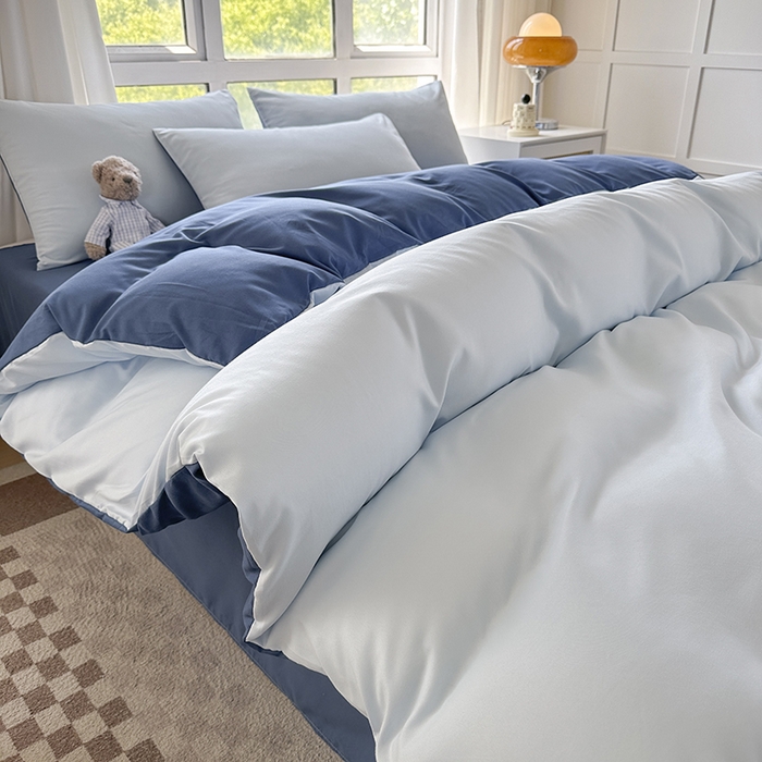 91家纺网 家纺一手货源 找家纺 （总）赫然家纺 2025新款纯色磨毛系列床笠款四件套