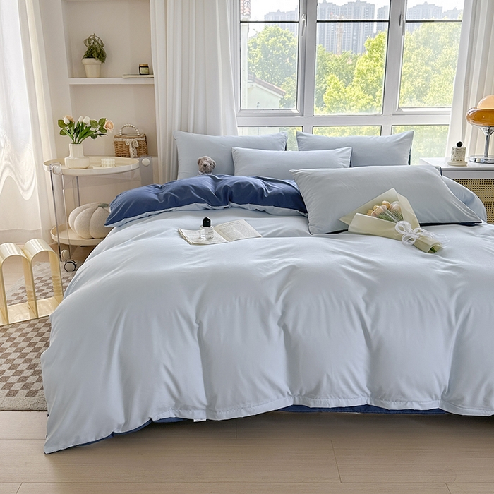 91家纺网 家纺一手货源 找家纺 （总）赫然家纺 2025新款纯色磨毛系列床笠款四件套