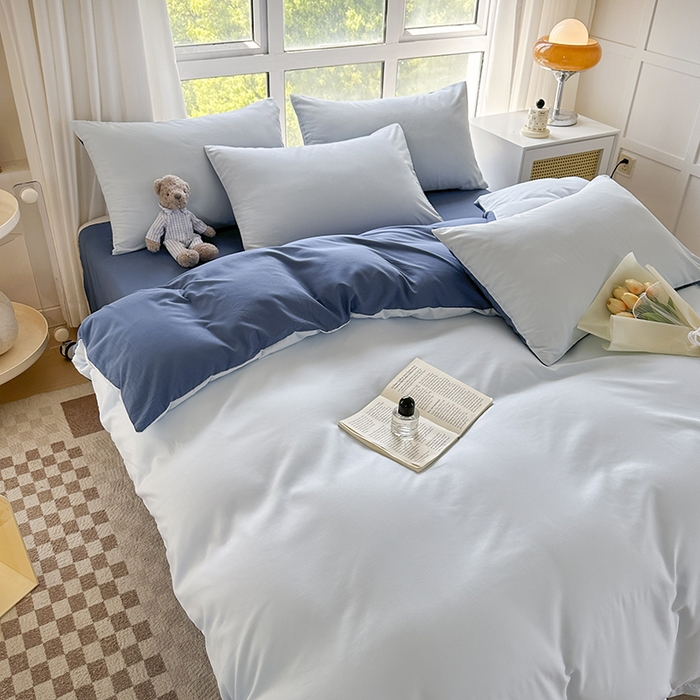 91家纺网 家纺一手货源 找家纺 （总）赫然家纺 2025新款纯色磨毛系列床笠款四件套