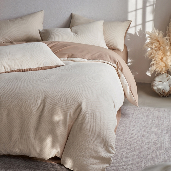 91家纺网 家纺一手货源 找家纺 千朵森 2025新款全棉纯棉色织提花磨毛四件套-秋思 秋思—简雅