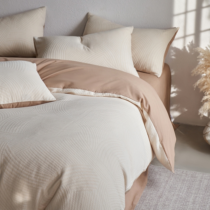 91家纺网 家纺一手货源 找家纺 千朵森 2025新款全棉纯棉色织提花磨毛四件套-秋思 秋思—简雅