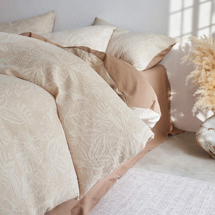 91家纺网 家纺一手货源 找家纺 千朵森 2025新款全棉纯棉色织提花磨毛四件套-秋思 秋思—栖梦