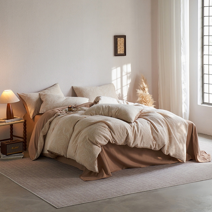 91家纺网 家纺一手货源 找家纺 千朵森 2025新款全棉纯棉色织提花磨毛四件套-秋思 秋思—栖梦