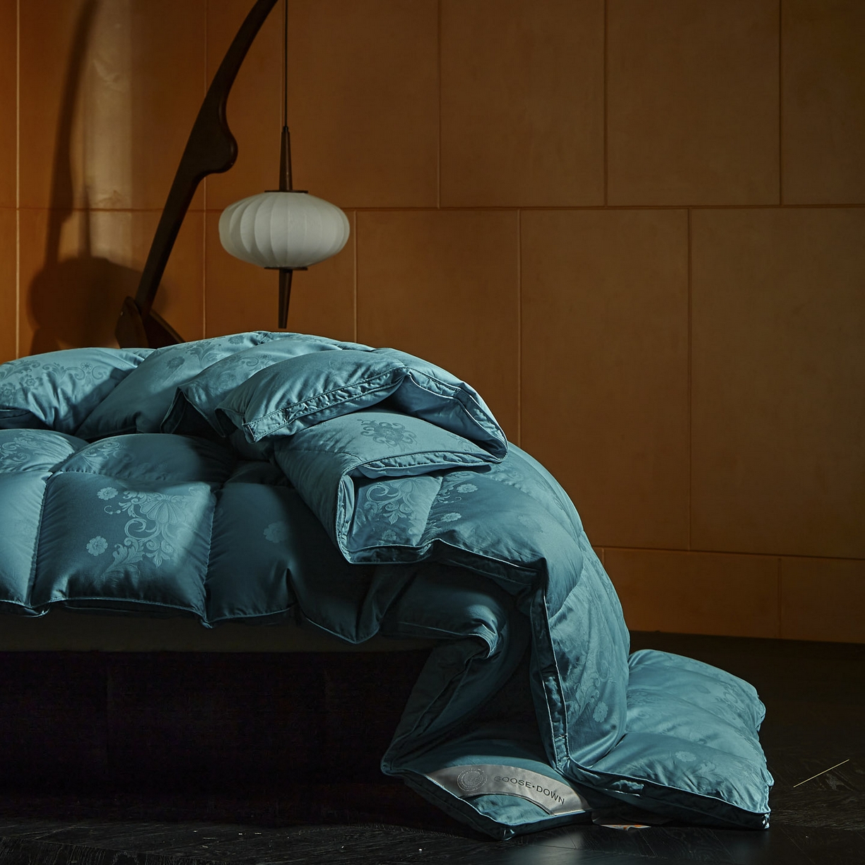 91家纺网 家纺一手货源 找家纺 暖羽屋羽绒馆 2025新款带质检报告 95白鹅绒60s提花纯棉羽绒被子 双层加厚冬被 F雅馨 青蓝